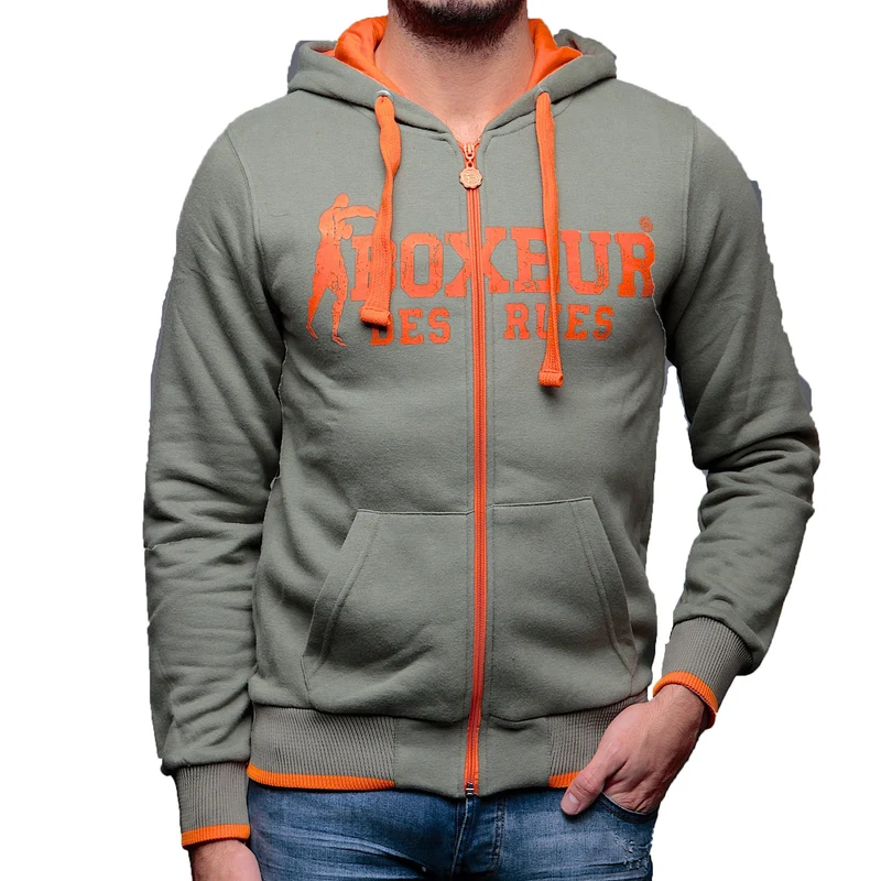 Felpa Uomo Full Zip Con Cappuccio