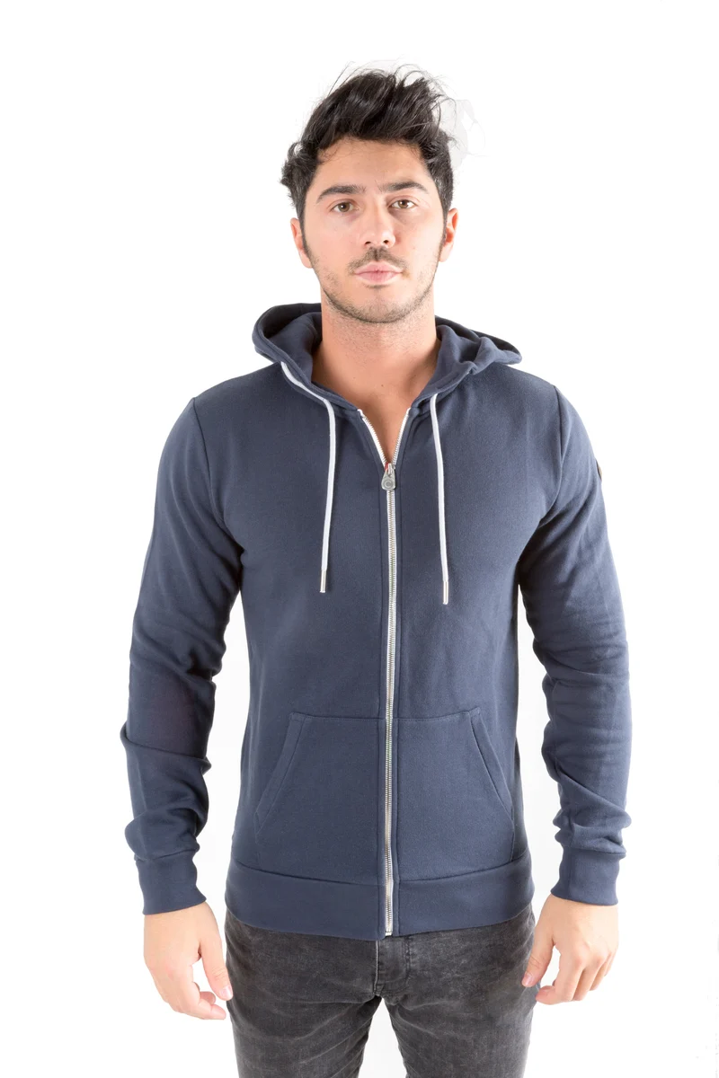 Felpa Uomo Full Zip Con Cappuccio