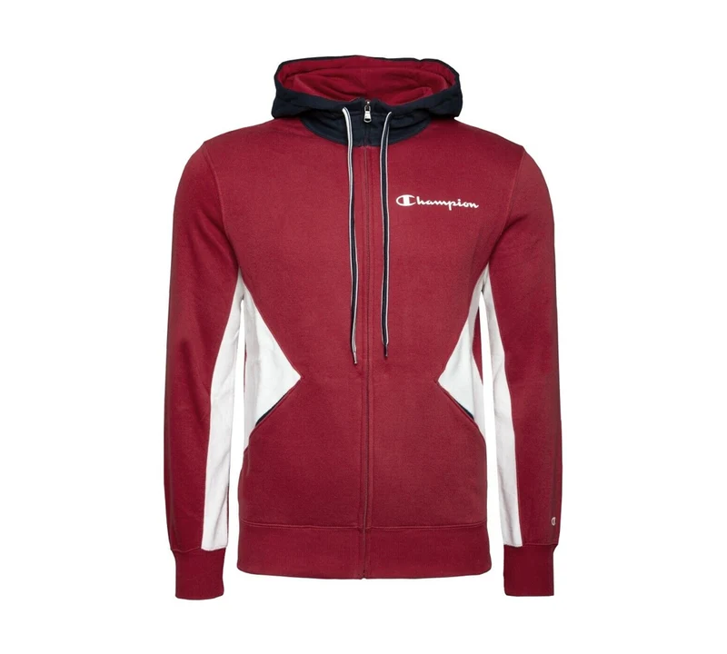 Felpa Color Block Full Zip Hooded