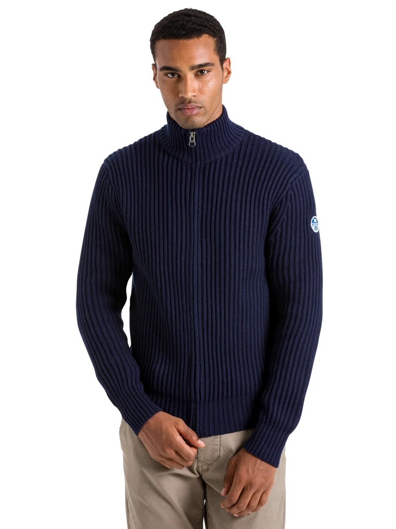 Maglione Uomo Fishermann Cotton/Wool Full Zip