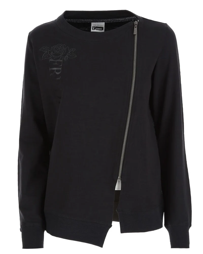 Felpa Donna Zip Obliqua
