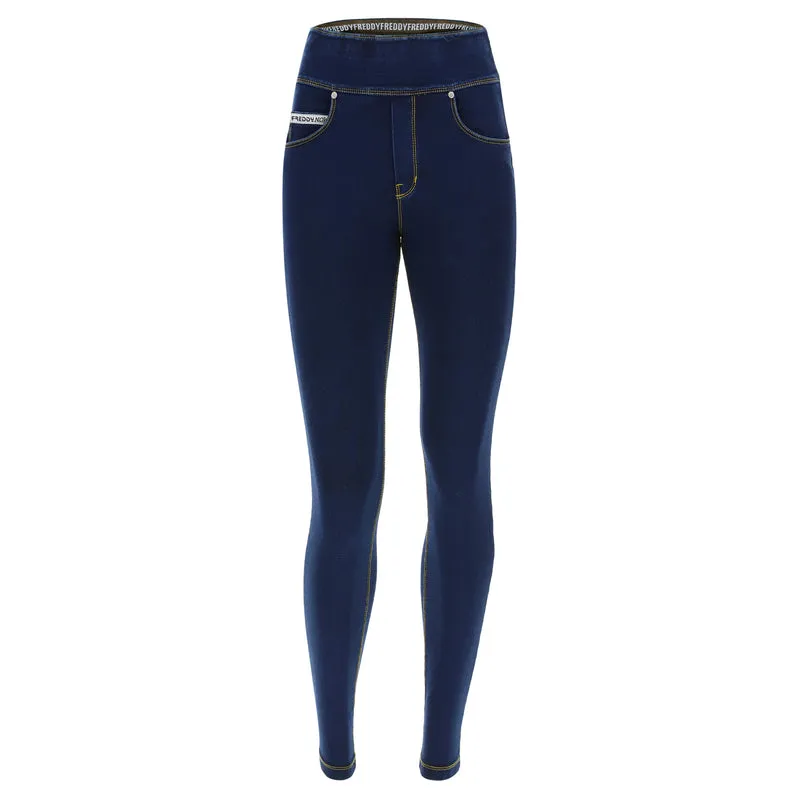 Pantalone Donna Denim slim fit vita risvoltabile