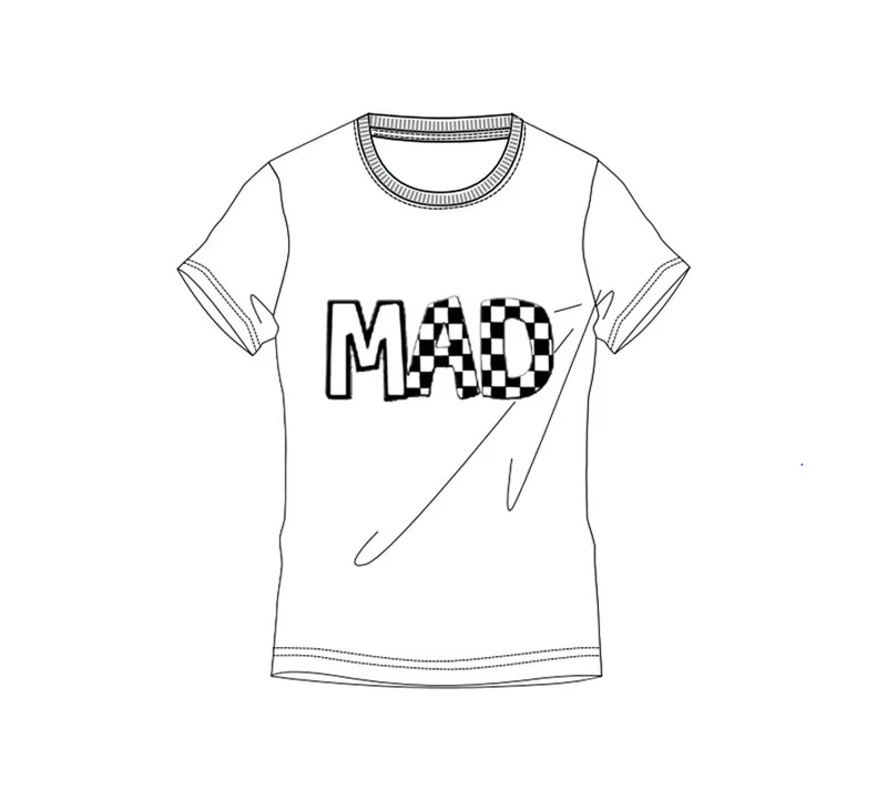 T-Shirt Junior Short Sleeve Check Mad
